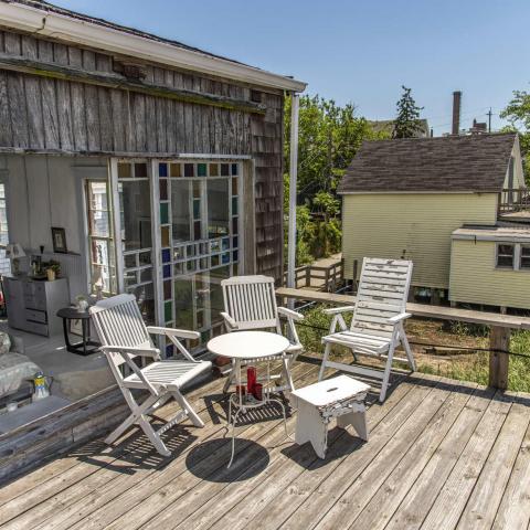 distressed, funky, bohemian, deck, water, beach, dock, colorful, 