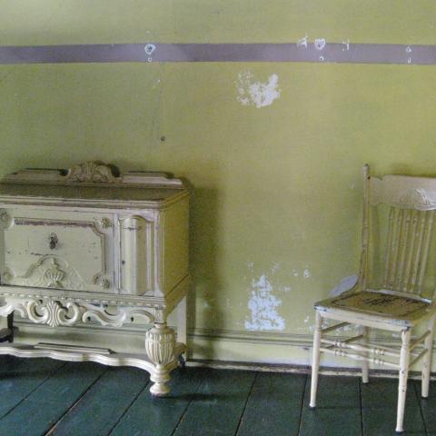 mansion, colorful, distressed, bohemian, funky, empty room, 