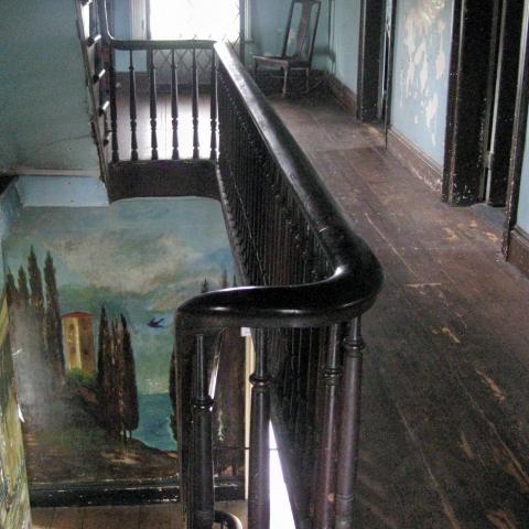 mansion, colorful, distressed, bohemian, funky, empty room, 