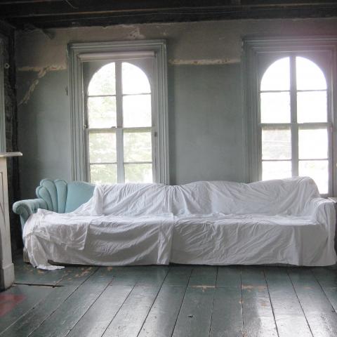 mansion, colorful, distressed, bohemian, funky, empty room, 