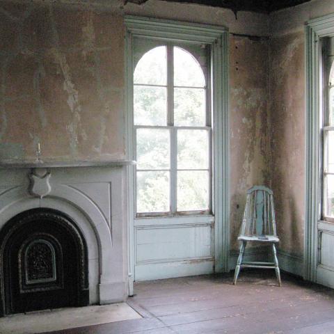 mansion, colorful, distressed, bohemian, funky, empty room, 