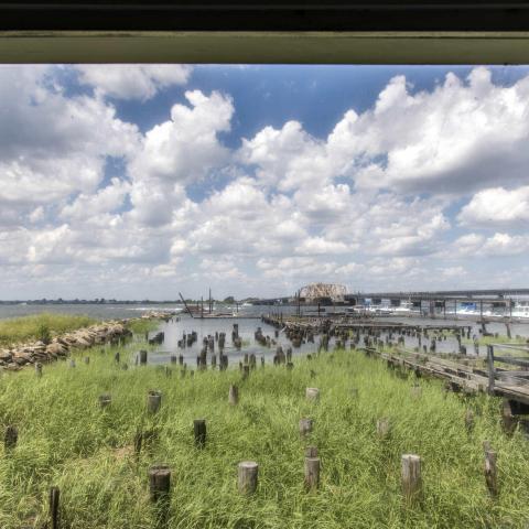 distressed, funky, bohemian, deck, water, beach, dock, colorful, 