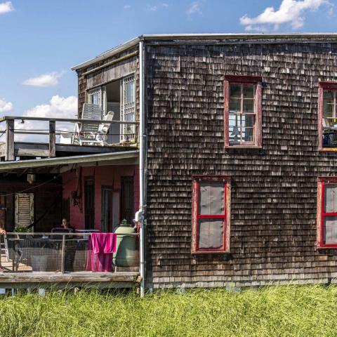 distressed, funky, bohemian, deck, water, beach, dock, colorful, 