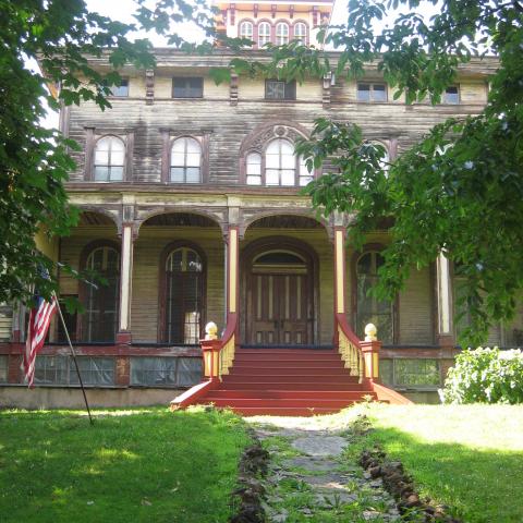 mansion, colorful, distressed, bohemian, funky, empty room, 