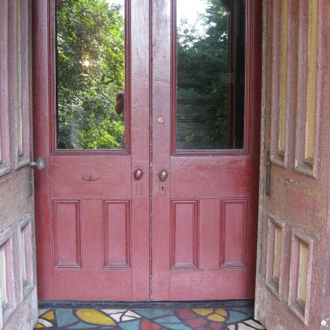 mansion, colorful, distressed, bohemian, funky, empty room, 