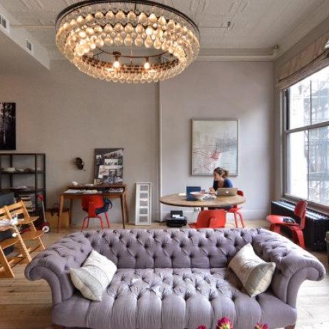 loft, apartment, modern, contemporary, bohemian, bathroom, bedroom, 