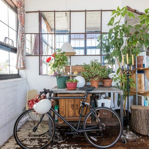 bohemian, funky, eclectic, rooftop, 