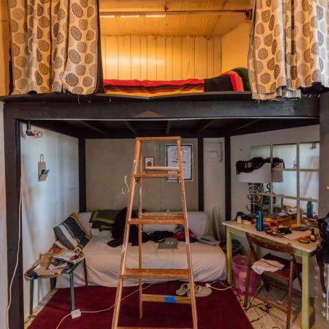 bohemian, funky, eclectic, rooftop, 