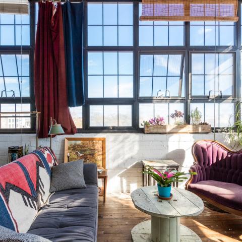 bohemian, funky, eclectic, rooftop, 