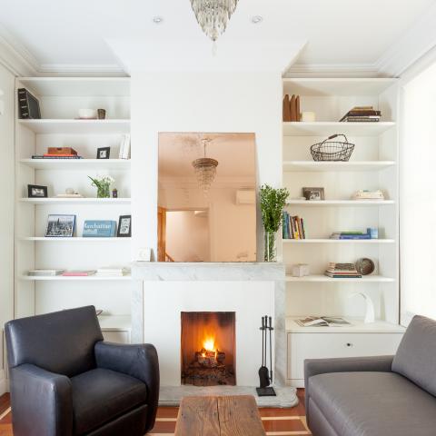 townhouse, traditional, light, airy, fireplace, garden, 