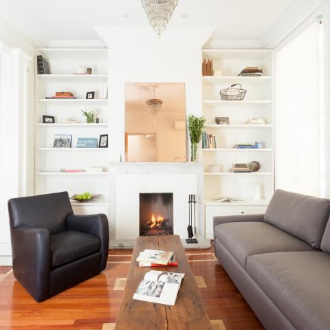 townhouse, traditional, light, airy, fireplace, garden, 