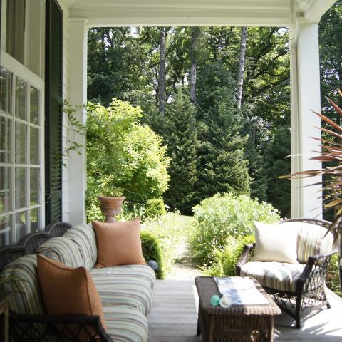 suburban, sunroom, garden, 