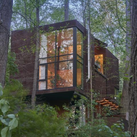 modern, contemporary, light, airy, wooded, 