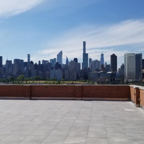 terrace, city view, rooftop, view, empty room, 