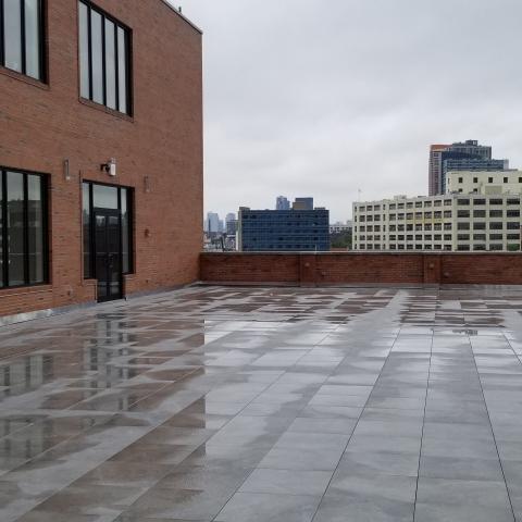 terrace, city view, rooftop, view, empty room, 