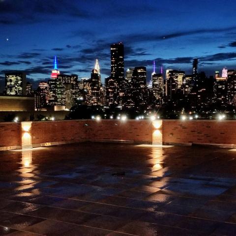 terrace, city view, rooftop, view, empty room, 