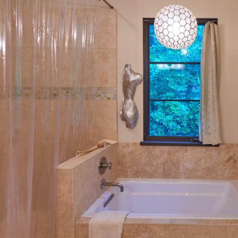 suburban, contemporary, garden, stone, Asheville, 