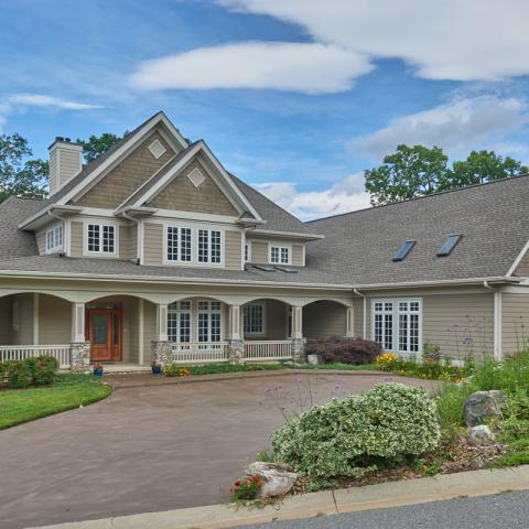 suburban, contemporary, kitchen, deck, view, gym, Asheville, 