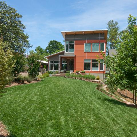 modern, contemporary, Asheville, fireplace, kitchen, 