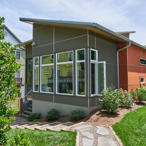 modern, contemporary, Asheville, fireplace, kitchen, 