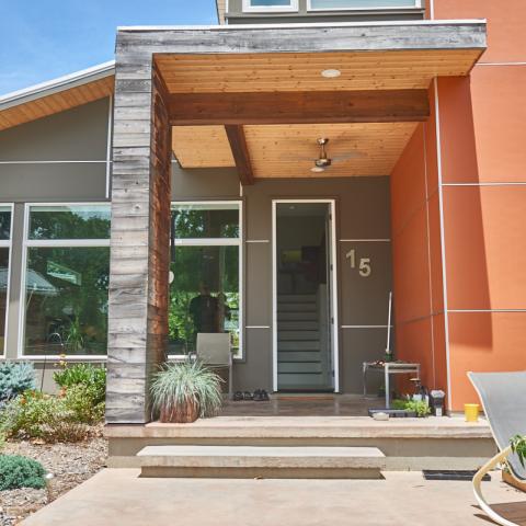 modern, contemporary, Asheville, fireplace, kitchen, 