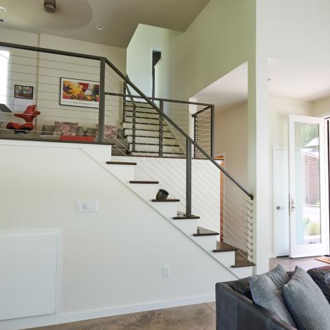 modern, contemporary, Asheville, fireplace, kitchen, 