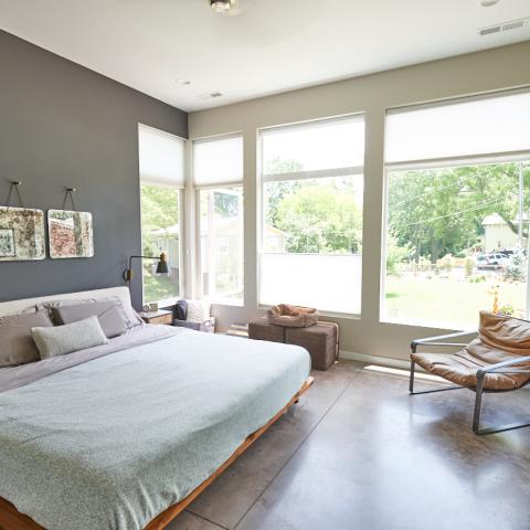 modern, contemporary, Asheville, fireplace, kitchen, 