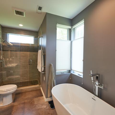 modern, contemporary, Asheville, fireplace, kitchen, 