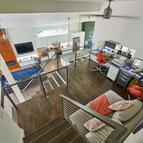 modern, contemporary, Asheville, fireplace, kitchen, 