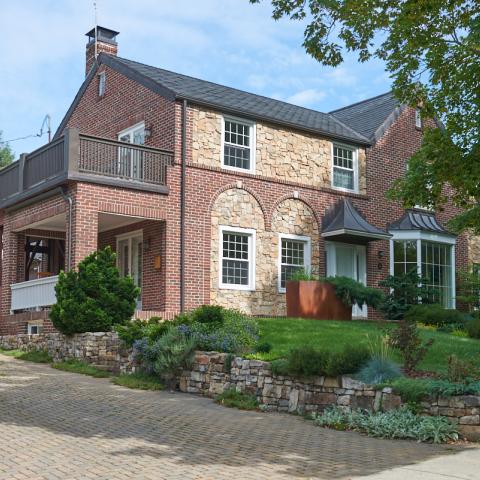 suburban, contemporary, fireplace, deck, 