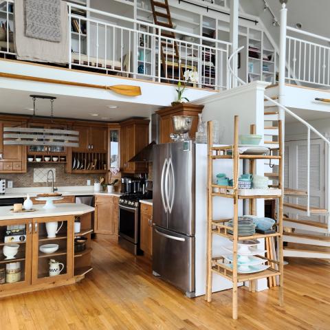 Hamptons, beach, water, deck, white, light, 