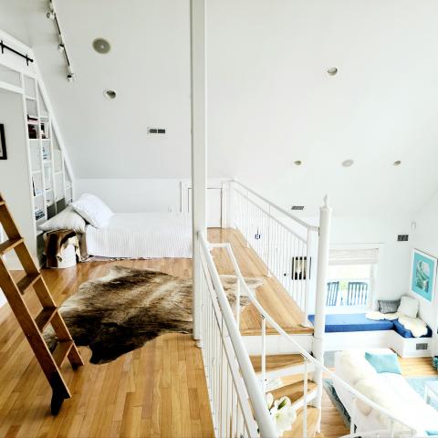 Hamptons, beach, water, deck, white, light, 