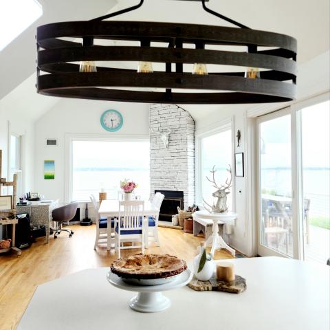 Hamptons, beach, water, deck, white, light, 