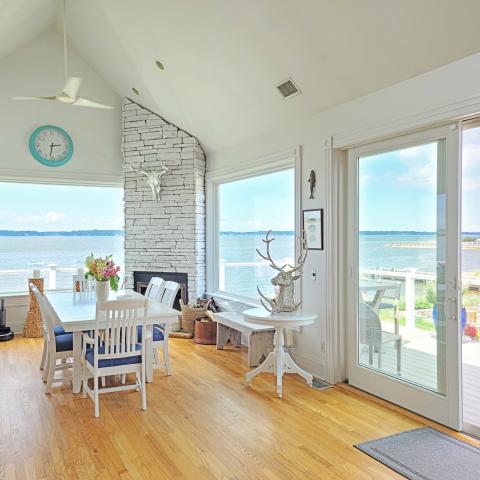 Hamptons, beach, water, deck, white, light, 