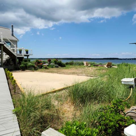 Hamptons, beach, water, deck, white, light, 