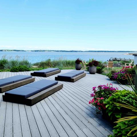 Hamptons, beach, water, deck, white, light, 
