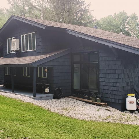 rural, contemporary, kitchen, bathroom, deck, view, 