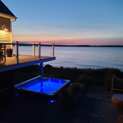 Hamptons, beach, water, white, light, deck, 