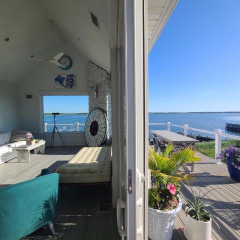 Hamptons, beach, water, white, light, deck, 