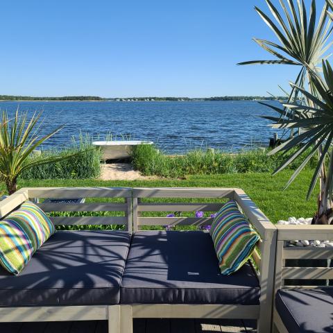 Hamptons, beach, water, white, light, deck, 