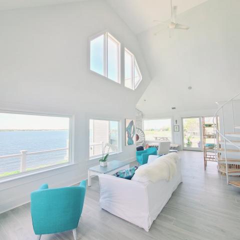 Hamptons, beach, water, white, light, deck, 