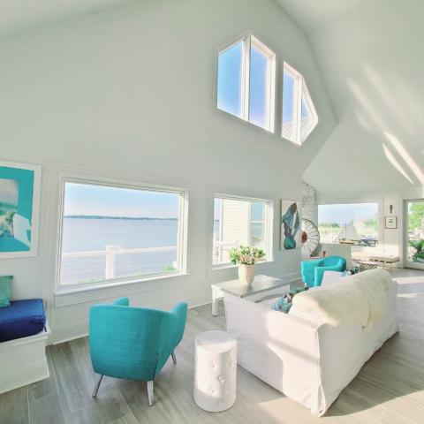 Hamptons, beach, water, white, light, deck, 