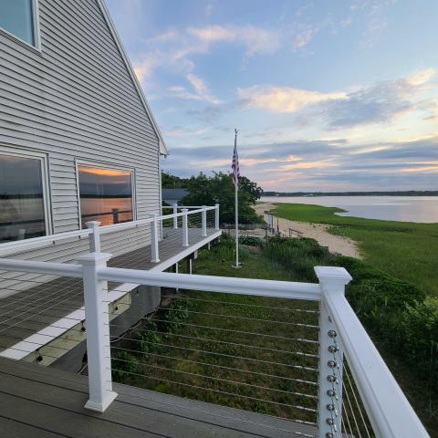 Hamptons, beach, water, white, light, deck, 