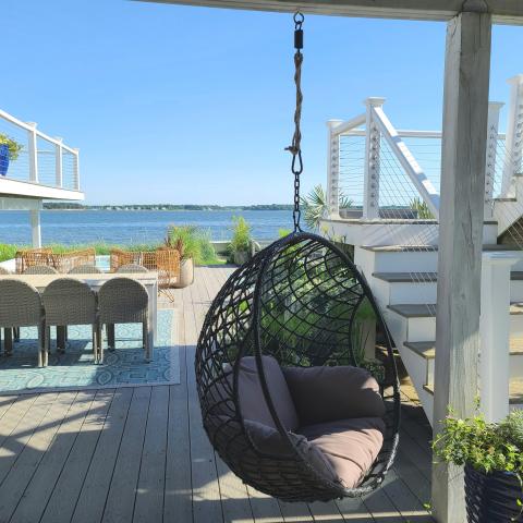 Hamptons, beach, water, white, light, deck, 