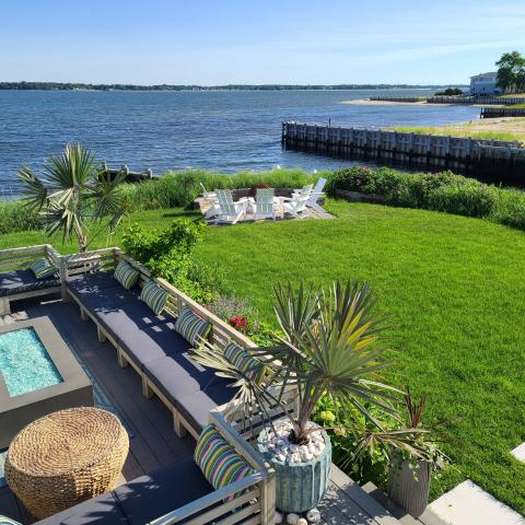 Hamptons, beach, water, white, light, deck, 