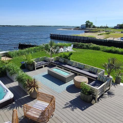 Hamptons, beach, water, white, light, deck, 