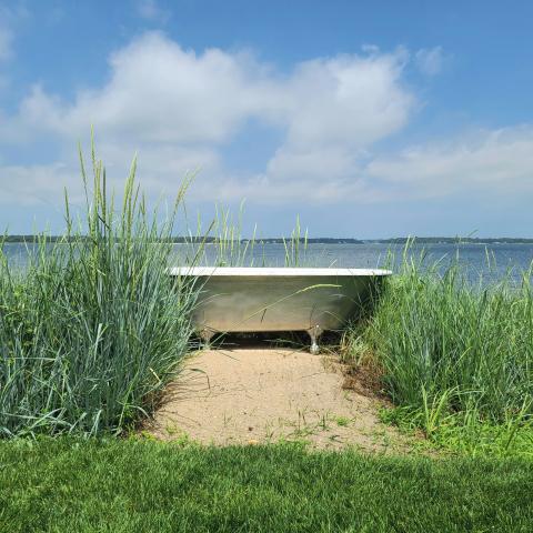 Hamptons, beach, water, white, light, deck, 