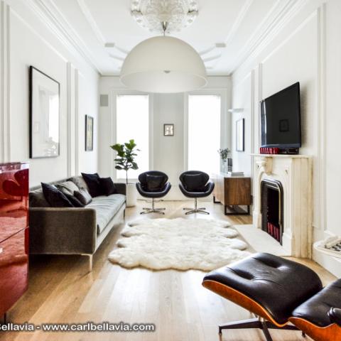 brownstone, bathroom, staircase, fireplace, contemporary, 