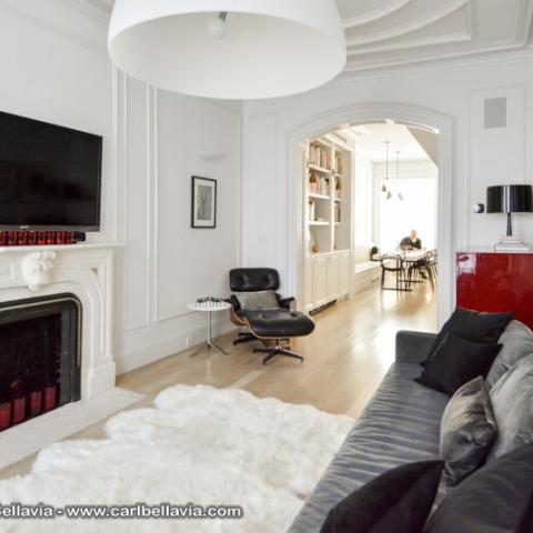 brownstone, bathroom, staircase, fireplace, contemporary, 