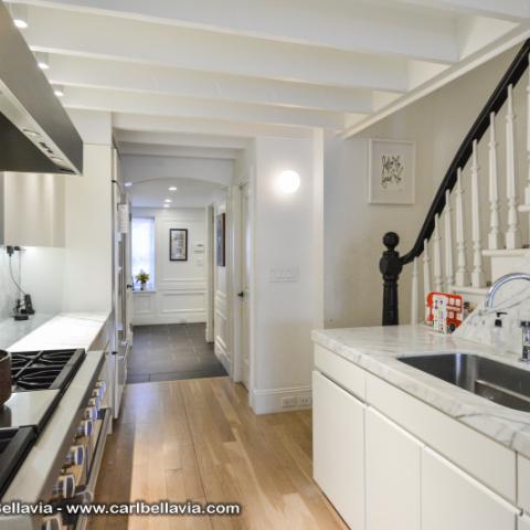 brownstone, bathroom, staircase, fireplace, contemporary, 